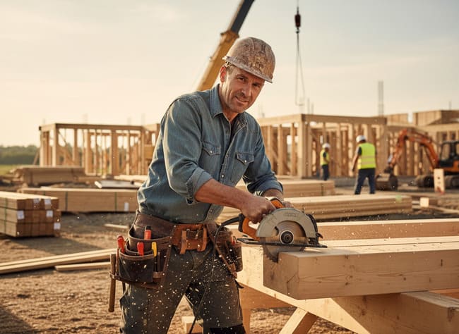 photo d'un artisan pour des travaux de charpente