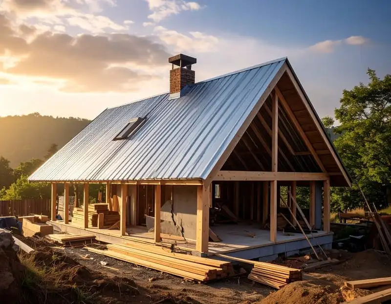 Photo d'une maison en bois avec couverture en zinc