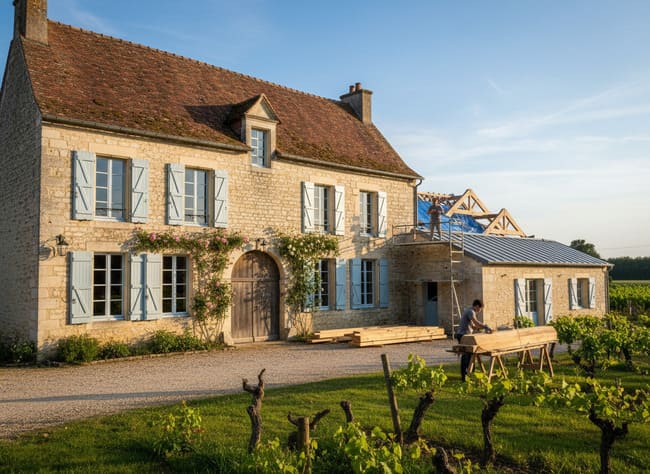 Réalisation d'une toiture par notre couvreur à Saintes